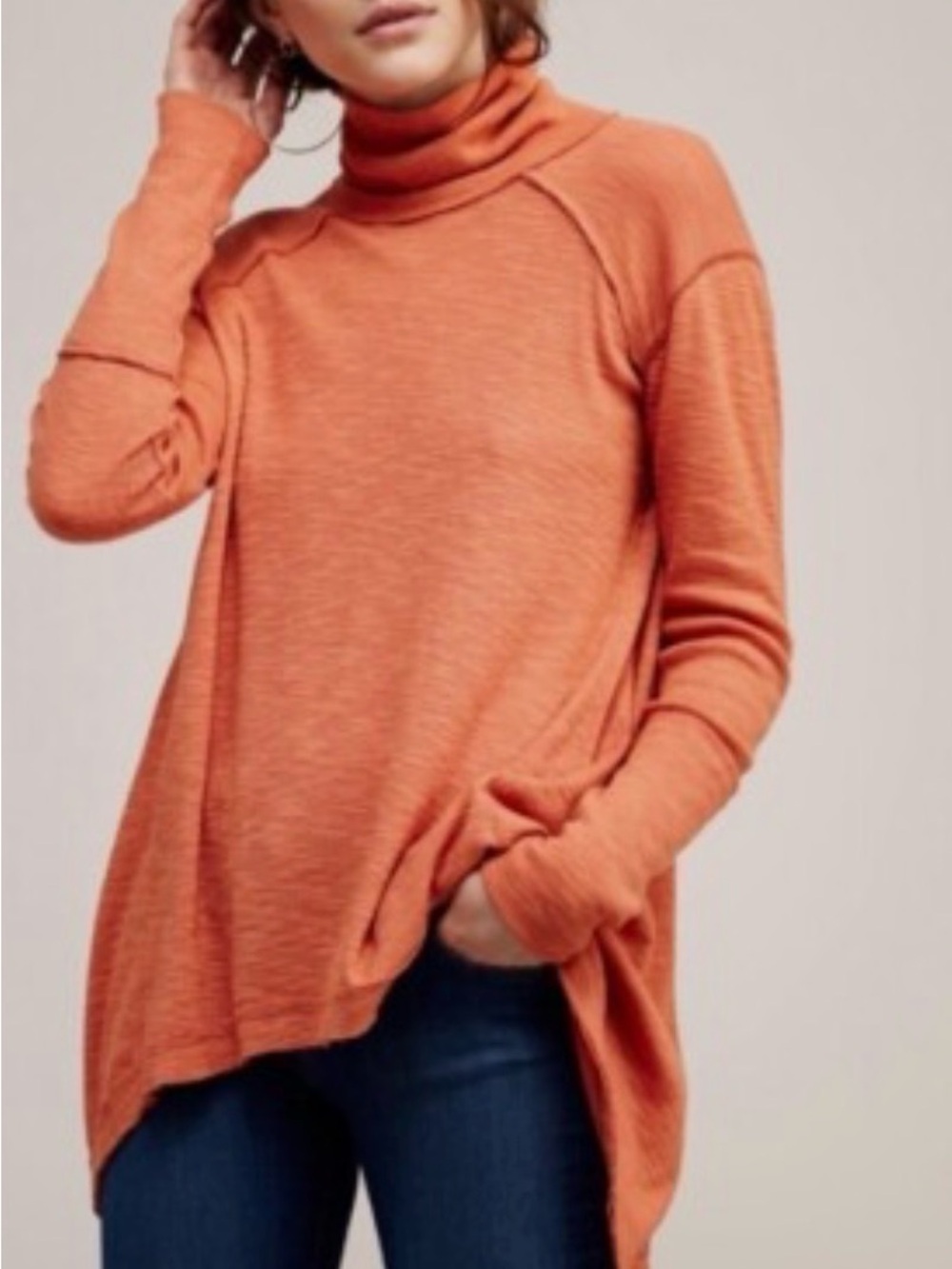 We the Free Sienna split back turtleneck top